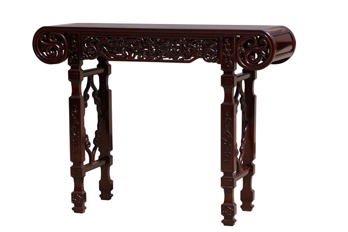 暗八仙圓頭琴桌